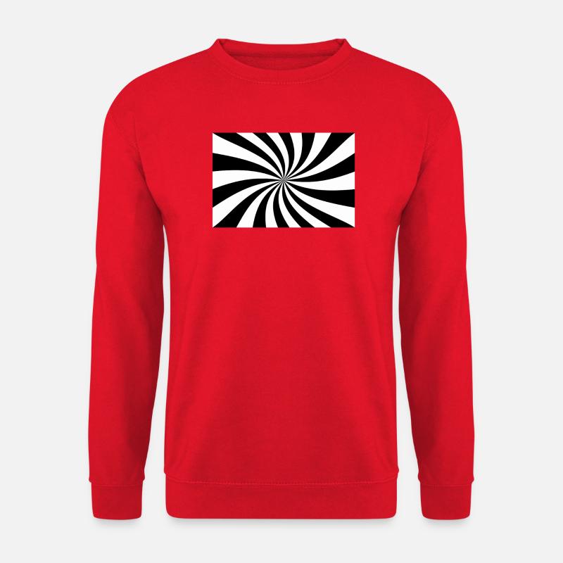 Hypnotische Schwarz-Weiß-Spirale - Unisex Pullover - Rot