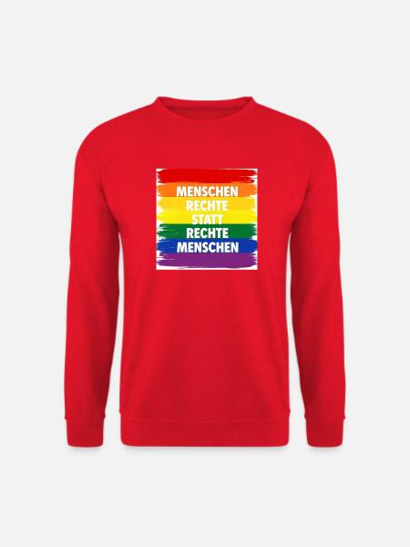 Menschenrechte statt rechte Menschen gegen hass - Unisex Pullover - Rot