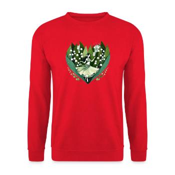Lily Vale Dancer in Heart Bloom - Unisex Sweatshirt - red - Front - Alina (178cm) & Michal (187cm)