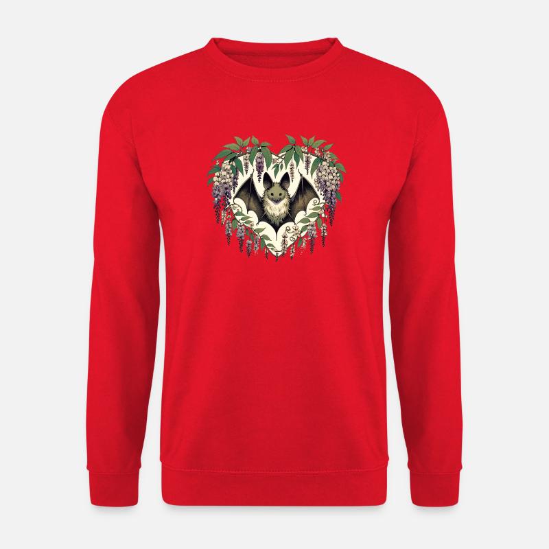 Herzfledermaus in Blaublute - Unisex Pullover - Rot