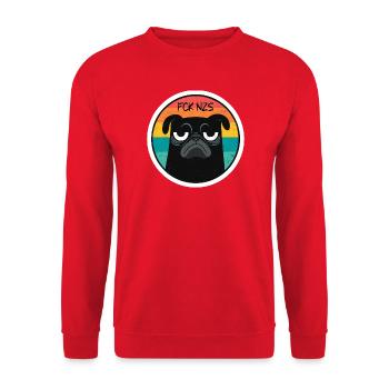 Art FCKNZS Dog Flag Politics Gift - Unisex Sweatshirt - red - Front - Alina (178cm) & Michal (187cm)