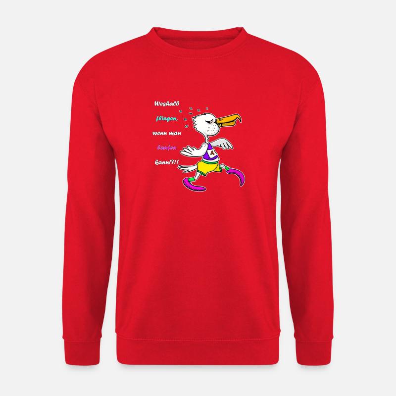 Marathon Möwe – Lustiger Lauf‑Cartoon - Unisex Pullover - Rot