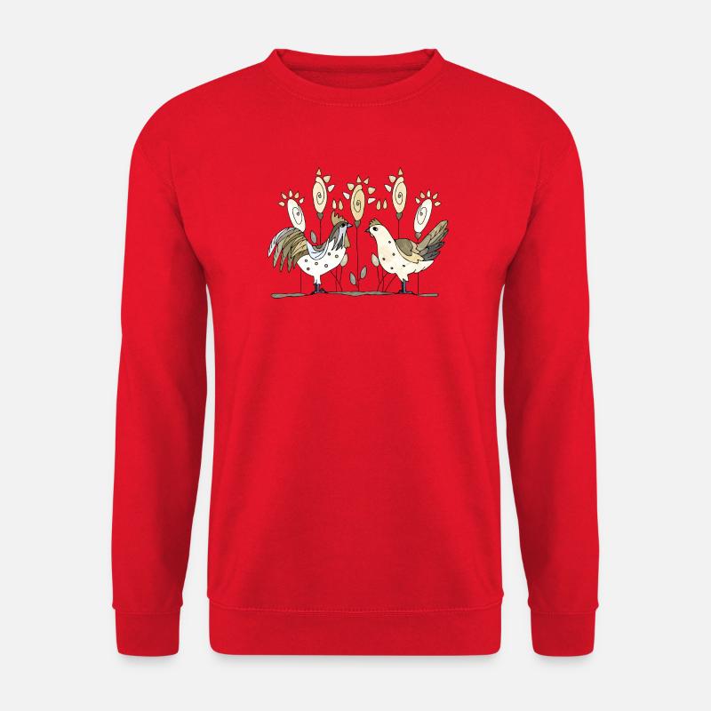 Hahn und Henne - Unisex Pullover - Rot