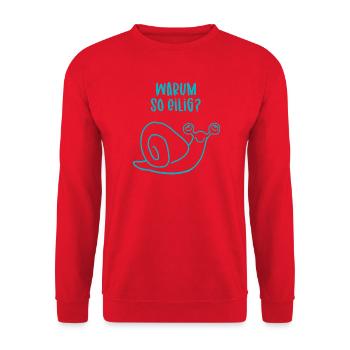Relaxte Schnecke - Warum so eilig? - Unisex Pullover - Rot - Vorne - Alina (178cm) & Michal (187cm)
