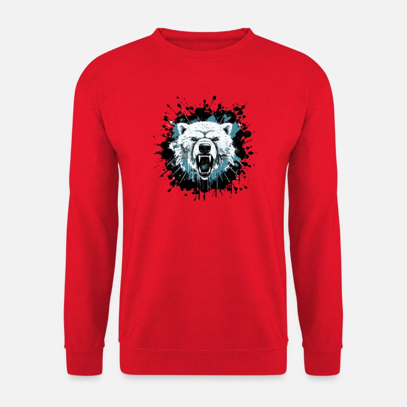 Eisbär im Splatter-Style - Unisex Pullover - Rot