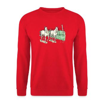 Deux chevaux élégants - Sweat-shirt Unisexe - rouge - Devant - Alina (178cm) & Michal (187cm)