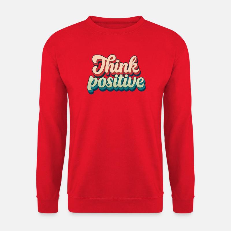 Think Positive Retro Script - Unisex Sweatshirt - red