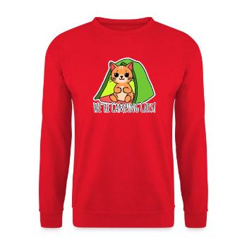 We are camping Cats! Cute cats in the tent - Unisex Sweatshirt - red - Front - Alina (178cm) & Michal (187cm)