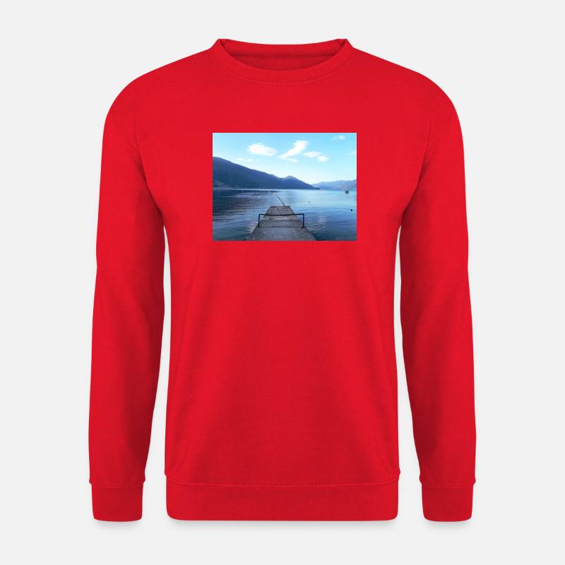 Ausblick auf den Lago Maggiore - Unisex Pullover - Rot