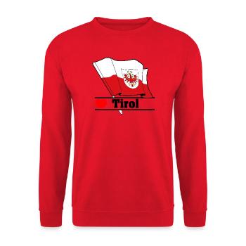 Tyrol Flag with Heart - Unisex Sweatshirt - red - Front - Alina (178cm) & Michal (187cm)