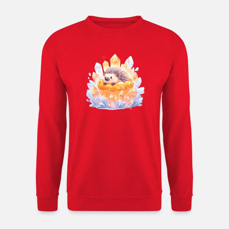 Kristalliger Igel im Cupcake - Unisex Pullover - Rot