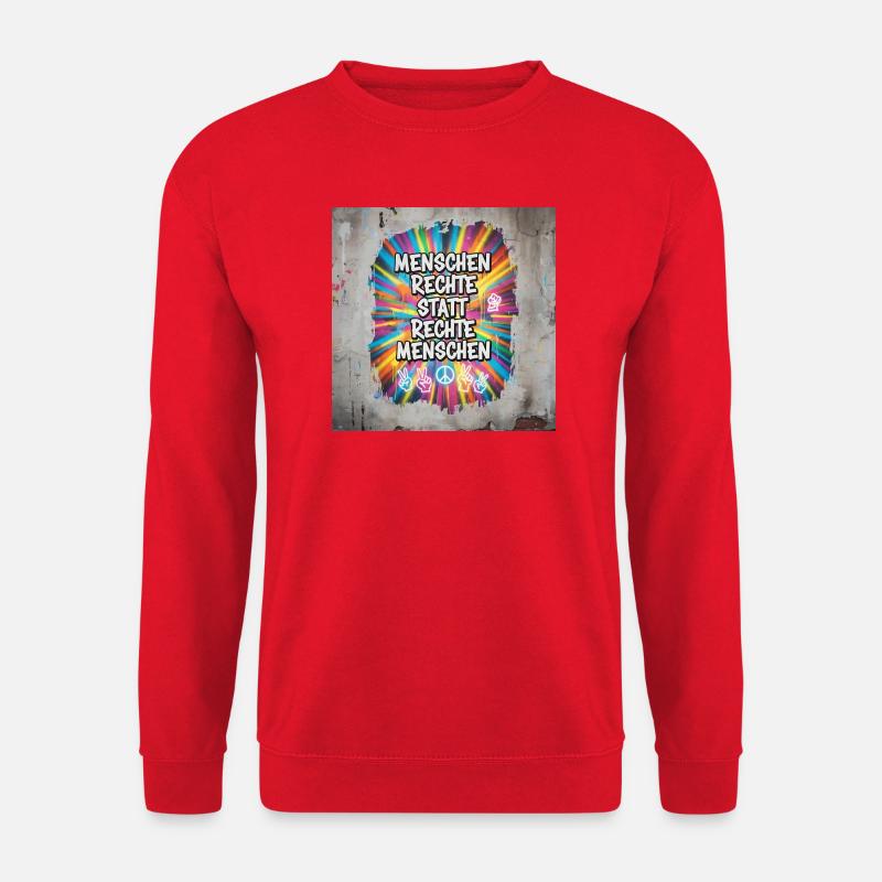 Menschenrechte statt rechte Menschen Statement - Unisex Pullover - Rot
