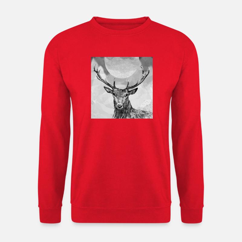 Hirsch - Unisex Pullover - Rot