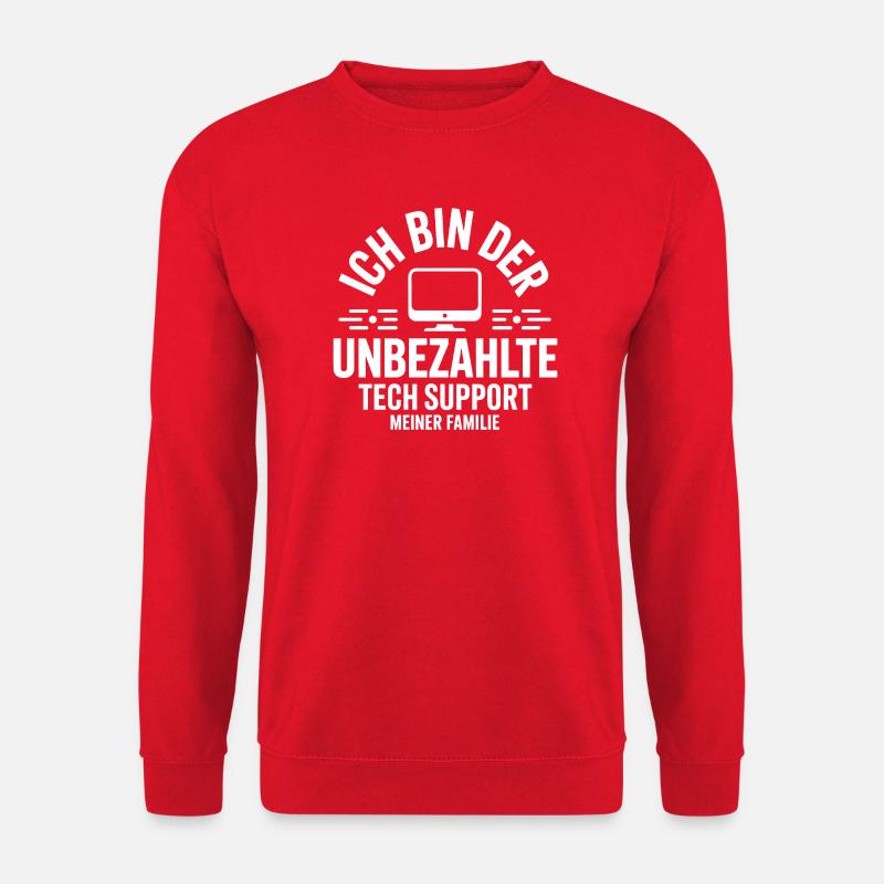 Unpaid Family TechSupport - Unisex Sweatshirt - red