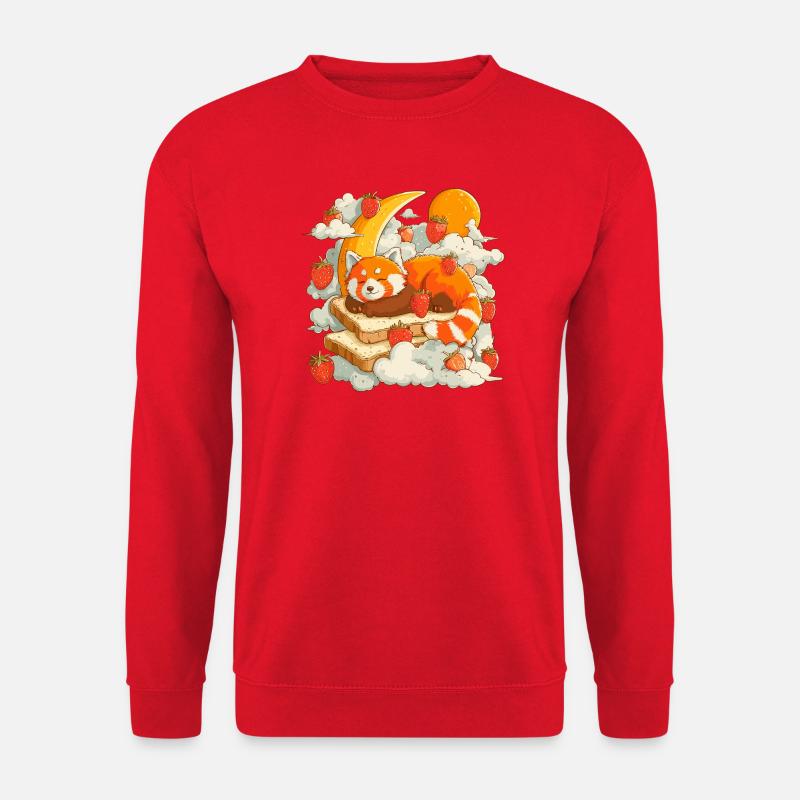Moon Breakfast Fox - Unisex Sweatshirt - red