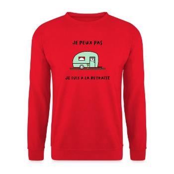 I CAN'T. HAPPY RETREAT. RETIREMENT. RETIRED - Unisex Sweatshirt - red - Front - Alina (178cm) & Michal (187cm)