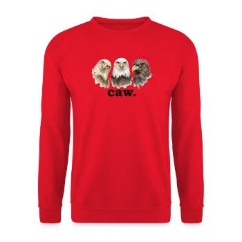 eagle croak funny eagle lover funny croak - Unisex Sweatshirt - red - Front - Alina (178cm) & Michal (187cm)