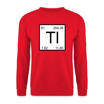 Ti Minimal Periodic Symbol Print - Unisex Sweatshirt - red - Front - Alina (178cm) & Michal (187cm)