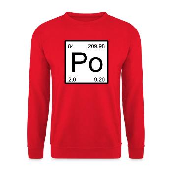 Polonium Po Element Design Periodentafel - Unisex Pullover - Rot - Vorne - Alina (178cm) & Michal (187cm)
