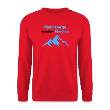 More mountains, fewer meetings, holidays, office - Unisex Sweatshirt - red - Front - Alina (178cm) & Michal (187cm)