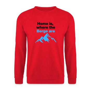 Home is where the Berge are. Freedom, Freeitime - Unisex Sweatshirt - red - Front - Alina (178cm) & Michal (187cm)