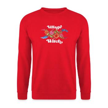 Village Witch Floral Boho Tee - Unisex Pullover - Rot - Vorne - Alina (178cm) & Michal (187cm)