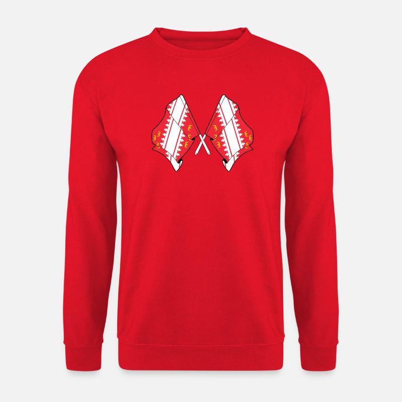Elsass-Flaggen gekreuzt - Unisex Pullover - Rot