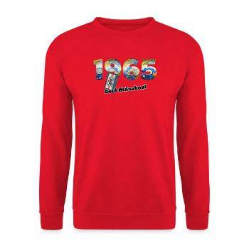 1965 Jahrgang Retro Vintage – Kassette – Cool Olds - Unisex Pullover - Rot - Vorne - Alina (178cm) & Michal (187cm)