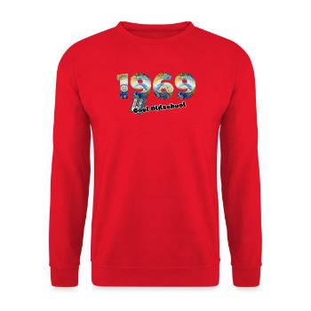 1969 Vintage Retro – Cassette – Cool Olds - Unisex Sweatshirt - red - Front - Alina (178cm) & Michal (187cm)