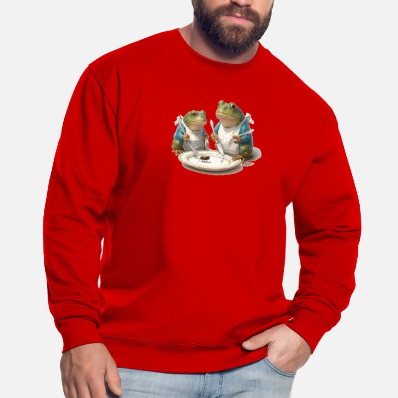 Frosch-Dinner: Fliege am Teller Unisex Pullover