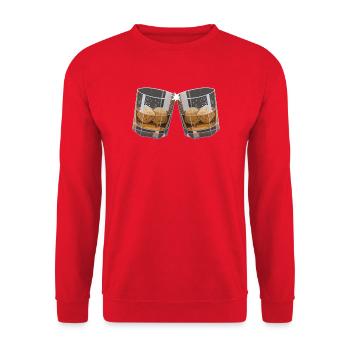 Sounding whisky glasses - Unisex Sweatshirt - red - Front - Alina (178cm) & Michal (187cm)