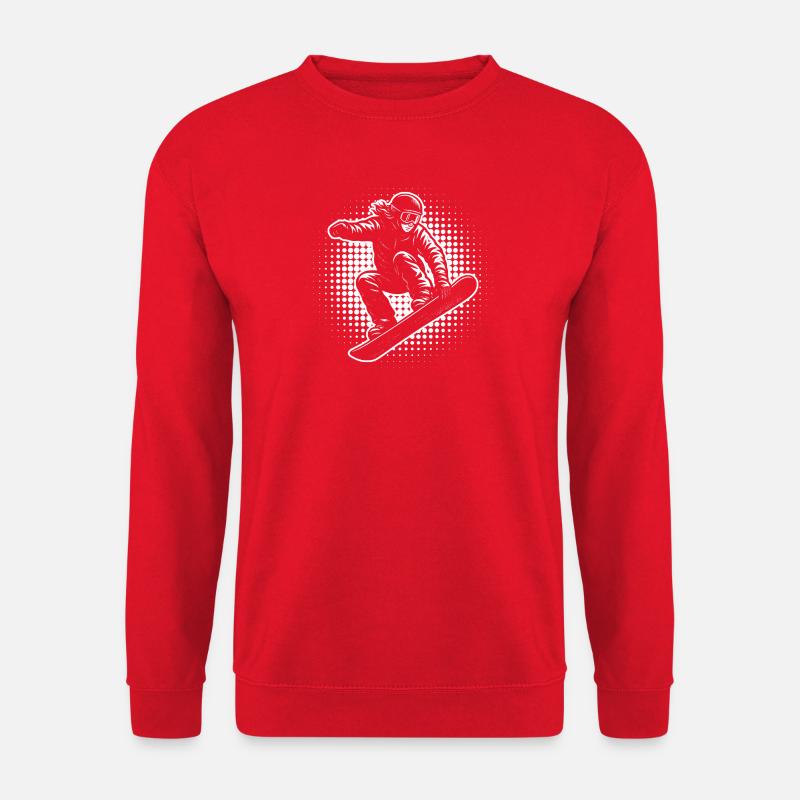 Snowboard Halftone Action - Unisex Pullover - Rot