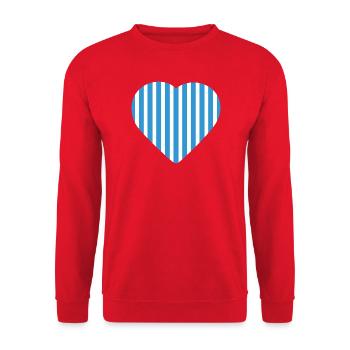 Cœur à rayures bleues Malmö - Sweat-shirt Unisexe - rouge - Devant - Alina (178cm) & Michal (187cm)