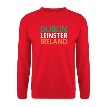 Dublin – Ireland Textdesign - Unisex Sweatshirt - red - Front - Alina (178cm) & Michal (187cm)