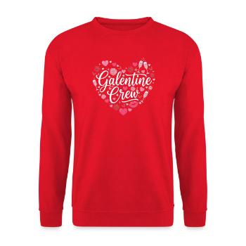 Galentine Crew Matching Gals Gruppenspaß 13. Februar - Unisex Pullover - Rot - Vorne - Alina (178cm) & Michal (187cm)