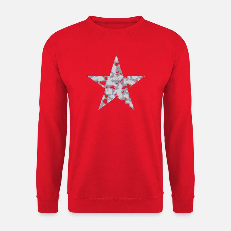 Stern Camouflage - Mit Löchern - Unisex Pullover - Rot