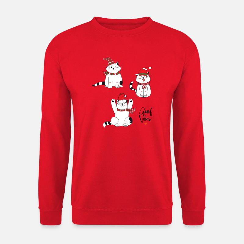 Weihnachtskatzen Merry Christmas - Unisex Pullover - Rot