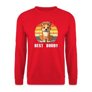 Cute Welsh Corgi Dog Best Buddy Retro Sunset Vinta - Unisex Sweatshirt - red - Front - Alina (178cm) & Michal (187cm)