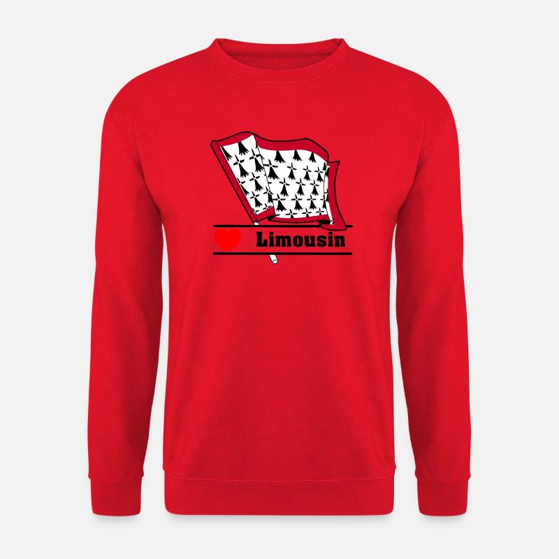 Limousin-Flagge mit Herz - Unisex Pullover - Rot