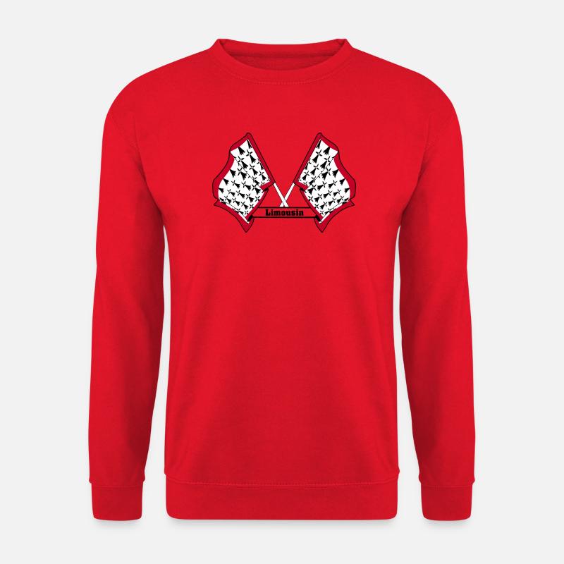 Limousin mit Text gekreuzt - Unisex Pullover - Rot