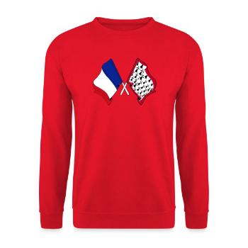 Limousin and France Flag - Unisex Sweatshirt - red - Front - Alina (178cm) & Michal (187cm)