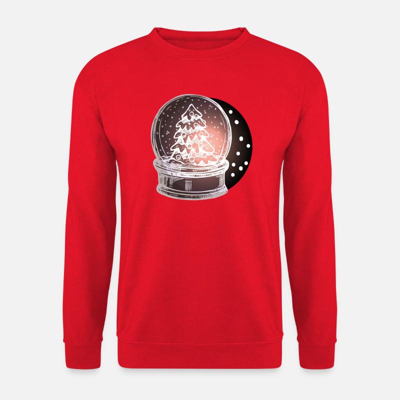 Schneekugel Weihnachtsbaum  - Unisex Pullover - Rot