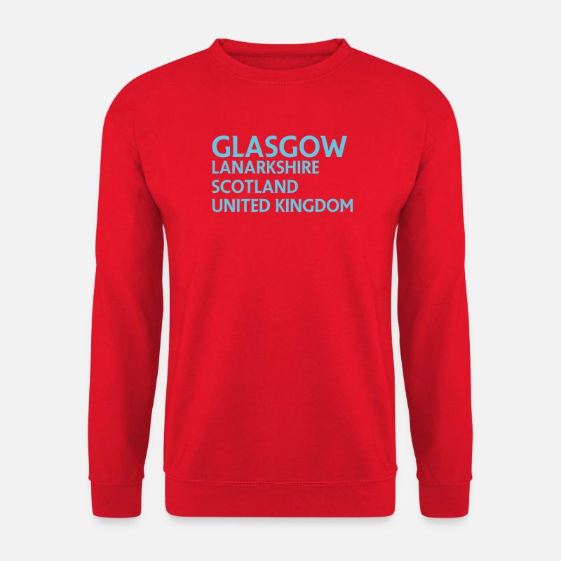 Glasgow – Scotland Textdesign - Unisex Pullover - Rot