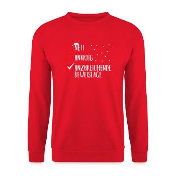 Santa Claus Christmas Time Naughty Christmas - Unisex Sweatshirt - red - Front - Alina (178cm) & Michal (187cm)