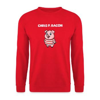 Chris P. Bacon - Cute Pig - Unisex Sweatshirt - red - Front - Alina (178cm) & Michal (187cm)