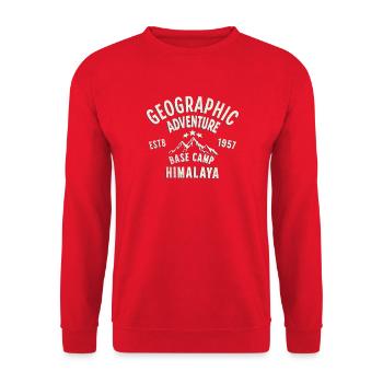 Himalayan Adventure Geography Patch - Unisex Sweatshirt - red - Front - Alina (178cm) & Michal (187cm)