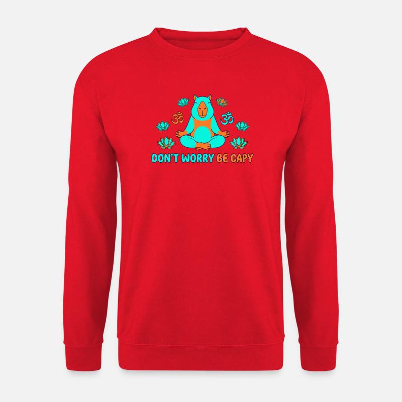 Don't Worry Be Capy Yoga - Unisex Pullover - Rot