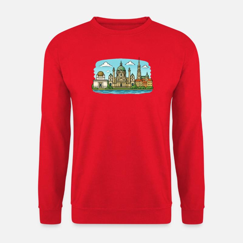 Wien Skyline - Unisex Pullover - Rot