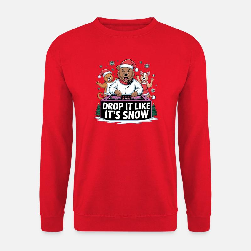 DJ Bären Weihnachtsparty - Unisex Pullover - Rot