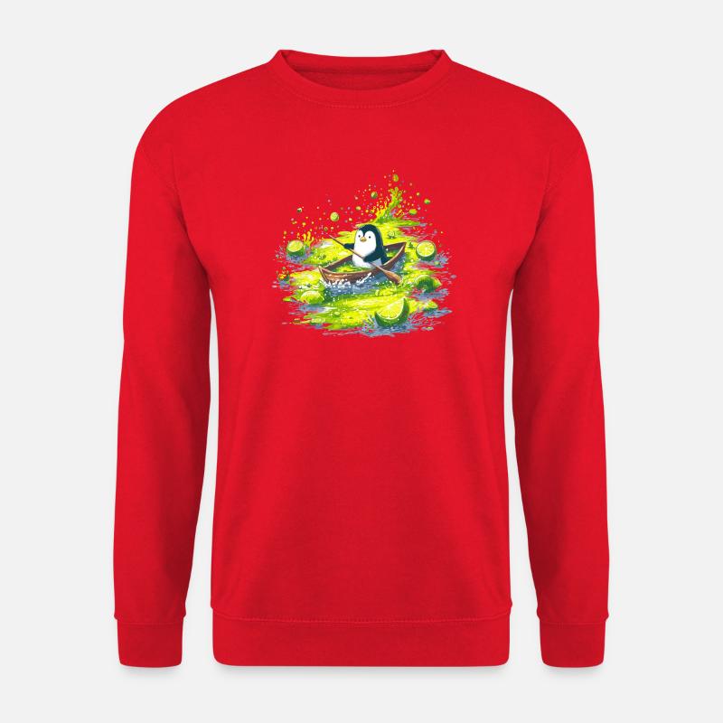 Pinguin Kajak Limetten Splash - Unisex Pullover - Rot
